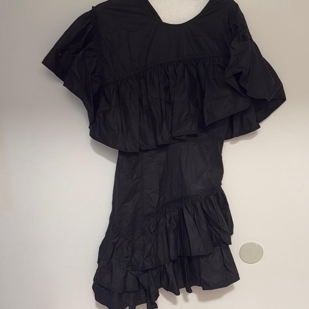 3.1 Phillip Lim Asymmetrical Black Ruffled Dress, size 4